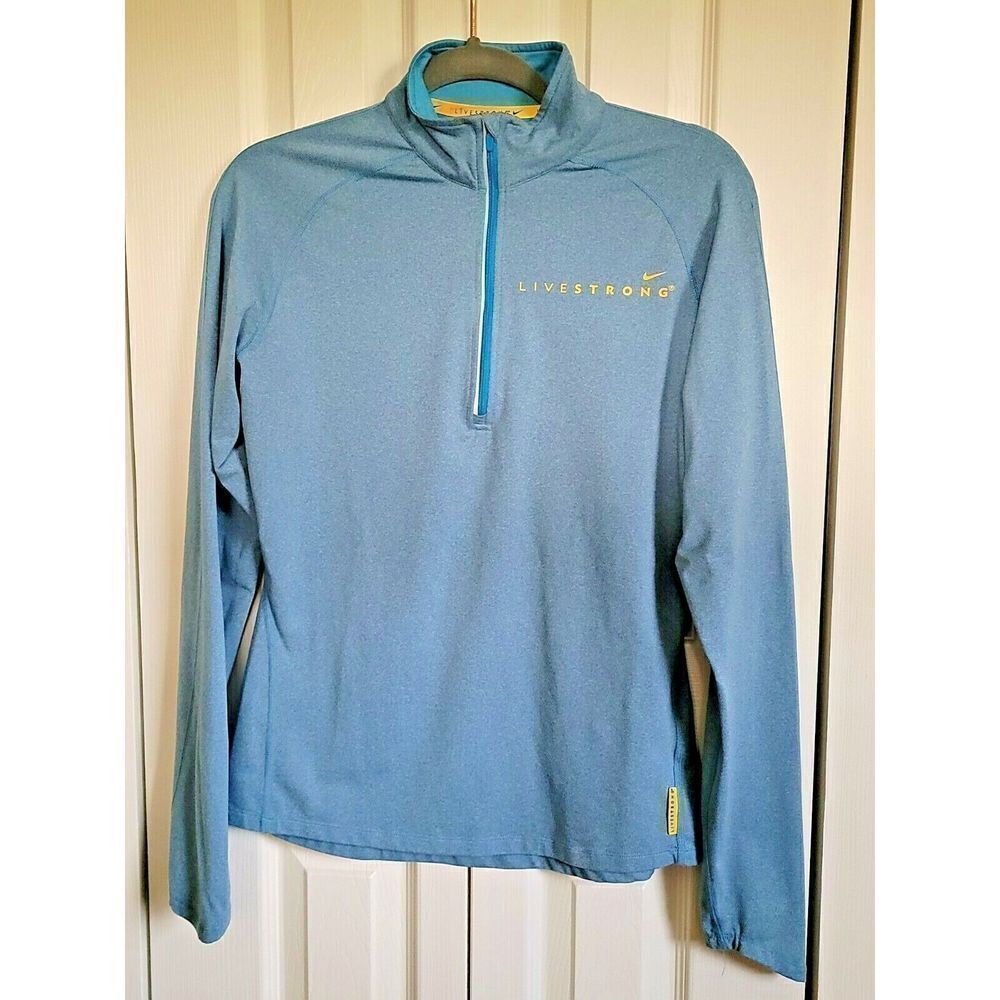 Nike Dri-FIT Element Livestrong‎ Women's Size M Half Zip Long Sleeve Running Top
